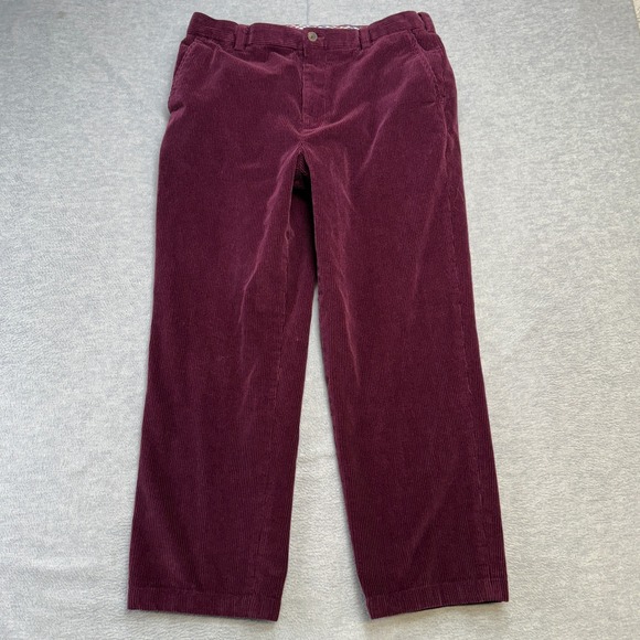 Brooks Brothers Pants Mens 36x30 (33x27) Burgundy Wine Corduroy Clark Wide Wale - Picture 1 of 9